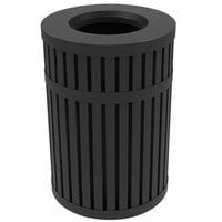 Commercial Zone 728001 ArchTec Parkview 45 Gallon Black Steel Outdoor Round Trash Receptacle