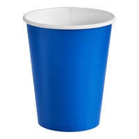Creative Converting 563147B 9 oz. Cobalt Blue Poly Paper Hot / Cold Cup - 240/Case