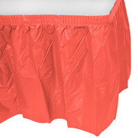 Creative Converting 743146 14' x 29" Coral Orange Plastic Table Skirt