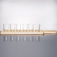 Libbey Straight Sided Tasting Glasses with 24" Natural Flight Paddle