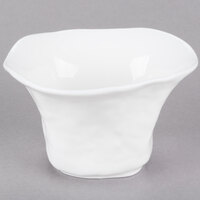 10 Strawberry Street P4209 Izabel Lam Pearls 6 oz. Bright White Round Irregular Porcelain Bowl with Square Base - 60/Case