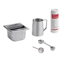 Barista Kit with 4" Knock Box and 20 oz. Urnex Cafiza Powder Container