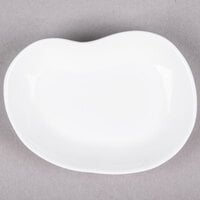10 Strawberry Street P4204 Izabel Lam Pearls 4 1/2" x 3 1/2" Bright White Elliptical Porcelain Plate - 12/Case