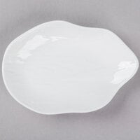 10 Strawberry Street P4100 Izabel Lam Out of the Woods 5" x 3 1/2" Bright White Irregular Oval Small Porcelain Dish - 12/Case