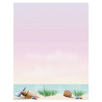 Choice 8 1/2" x 11" Menu Paper - Seafood Themed Coral Design Middle Insert - 100/Pack