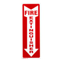 Buckeye Fire Extinguisher Adhesive Label - Red and White, 12" x 4"