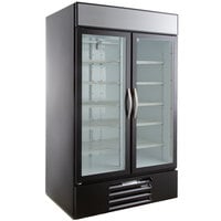Beverage-Air MMR44HC-1-B MarketMax 47" Black Two Section Glass Door Merchandiser Refrigerator - 45 cu. ft.