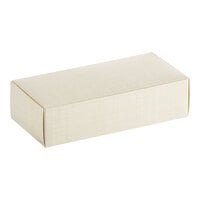 7 1/8" x 3 3/8" x 1 7/8" 1-Piece 1 lb. Gold Linen Candy Box   - 250/Case