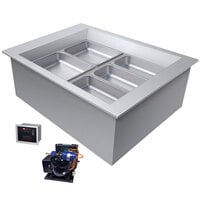 Hatco CWBR-2 Two Pan Slanted Refrigerated Drop-In Cold Food Well with Drain and Remote Condenser - 120V