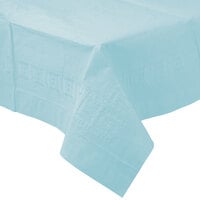 Creative Converting 710229 54" x 108" Pastel Blue Tissue / Poly Table Cover