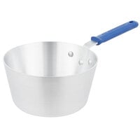 Vollrath 434312 Wear-Ever 3.75 Qt. Tapered Aluminum Sauce Pan with Blue Silicone Cool Handle