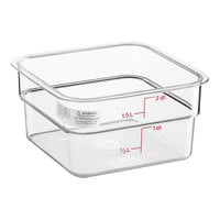 Cambro CamSquares® Classic 2 Qt. Clear Square Polycarbonate Food Storage Container
