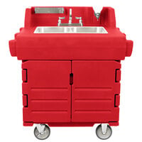 Cambro KSC402158 Hot Red CamKiosk Portable Self-Contained Hand Sink Cart - 110V