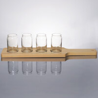 Libbey Mini Can Tasting Glasses with 18" Natural Flight Paddle