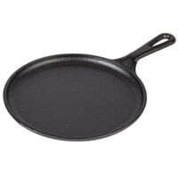 Lodge L6OG3 8" Round Pre-Seasoned Cast Iron Griddle with Handle