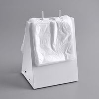 Choice Deli Saddle Bag Stand with Plain 6 1/2" x 6 1/4" Deli Bags - Flip Top