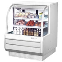 Turbo Air TCDD-48H-W-N 48" White Curved Glass Refrigerated Deli Case