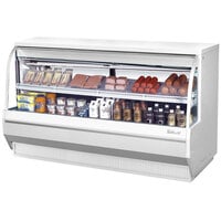 Turbo Air TCDD-72L-W-N 72" White Low Profile Curved Glass Refrigerated Deli Case