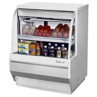 Turbo Air TCDD-36L-W-N 36" White Low Profile Curved Glass Refrigerated Deli Case
