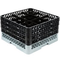 Noble Products 9-Compartment Gray Full-Size Glass Rack with 4 Black Extenders