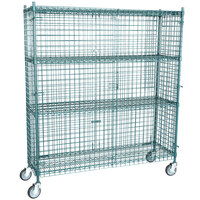 Regency NSF Mobile Green Wire Security Cage Kit - 18" x 60" x 69"
