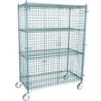 Regency 24 inch x 48 inch x 70 inch NSF Mobile Green Wire Security Cage Kit