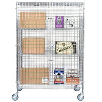 Regency 24 inch x 48 inch x 70 inch NSF Mobile Chrome Wire Security Cage Kit