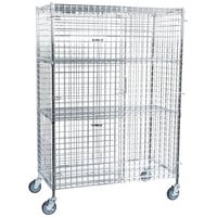 Regency 24" x 48" x 70" NSF Mobile Chrome Wire Security Cage Kit