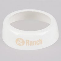 Tablecraft CB15 Imprinted White Plastic "Fat Free Ranch" Salad Dressing Dispenser Collar with Beige Lettering