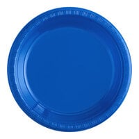 Creative Converting 28314731 10" Cobalt Blue Plastic Plate   - 20/Pack