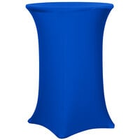 Snap Drape CN420CT3042572 Contour Cover 30" Round Royal Blue Bar Height Spandex Table Cover