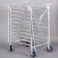 Regency 33 3/4" Clear 8 Mil Half-Size Plastic Bun Pan Rack Cover with 3 Zippers