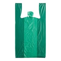 Choice 1/6 Standard Size Green Unprinted Standard-Duty Plastic T-Shirt Bag - 1000/Case