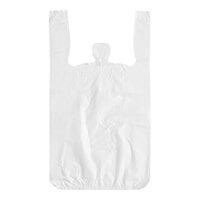 Choice 1/10 XS Size White Unprinted Embossed Medium-Duty Plastic T-Shirt Bag - 1500/Case