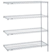 Metro AN526BR Super Erecta Brite Wire Stationary Add-On Shelving Unit - 24" x 30" x 63"