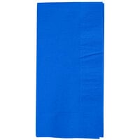 Creative Converting 673147B Cobalt Blue Paper Fold 1/8 Fold 2-Ply Dinner Napkin - 50/Pack