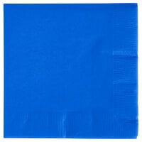 Creative Converting 573147B Cobalt Blue 3-Ply Beverage Napkin - 50/Pack