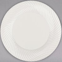 Visions Wave 9" Bone / Ivory Plastic Plate - 180/Case
