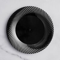 Visions Wave 6" Black Plastic Plate - 180/Case