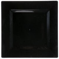 Visions Florence 10" Square Black Plastic Plate - 120/Case