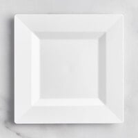 Visions Florence 6" Square White Plastic Plate - 10/Pack