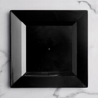 Visions Florence 10" Square Black Plastic Plate - 10/Pack
