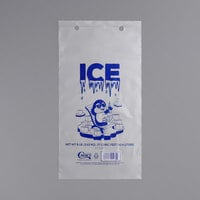 Choice 8 lb. Clear Wicketed Ice Bag with Ice Print - 1000/Case