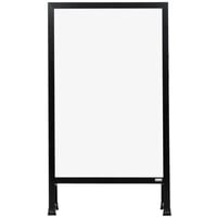 Aarco BA-5 42" x 24" Black Aluminum A-Frame Sign Board with White Marker Board