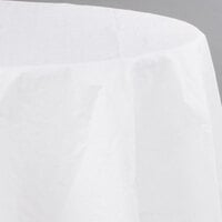 Creative Converting 923272 82" White OctyRound Tissue / Poly Table Cover