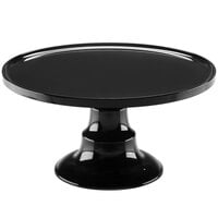 Elite Global Solutions M145RPKT On a Pedestal 14 1/2" x 7 1/2" Round Black Melamine Plate Stand