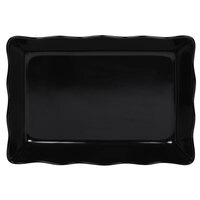 Elite Global Solutions M1014S The Bakers 14" x 10" Black Scalloped Melamine Tray