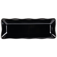 Elite Global Solutions M717S The Bakers 17 1/4" x 6 5/8" Black Scalloped Melamine Tray