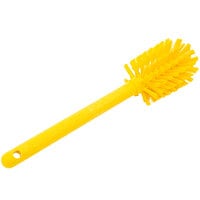 Carlisle Sparta Spectrum 12" Yellow Carafe & Server / Bottle Cleaning Brush- 2 3/4" Bristle Diameter 40000EC04