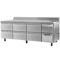 Continental Refrigerator RA93NBS-D 93" Extra-Deep Worktop Refrigerator with Six Drawers and One Half Door - 32 cu. ft.
